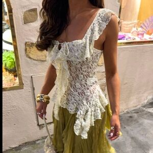 Brand new with tags size small Zara cream Lace Sheer Top